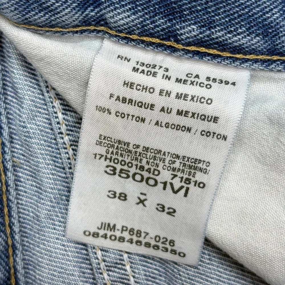 Wrangler Rugged Wear Relaxed Fit Jeans Mens 38x32 Blue Straight Leg Y2K Style